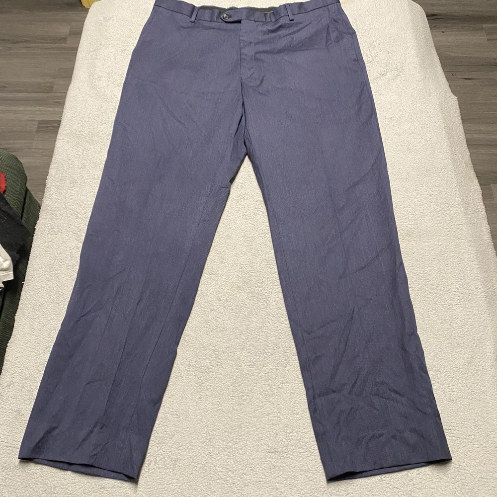 Jos A Bank Reserve‎ Pants Mens 36x30 Blue Reda Sustaina Wool Flat Front